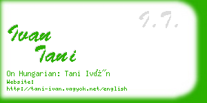 ivan tani business card